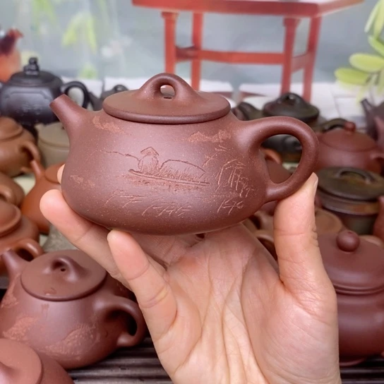 紫砂茶壶风釉150ccccc羊角山紫泥