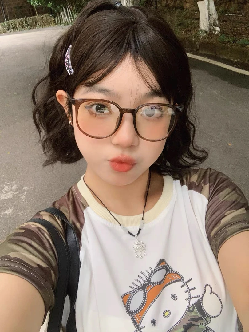 意大利【设计师】大框韩系眼镜近视女素颜显瘦茶色眼镜