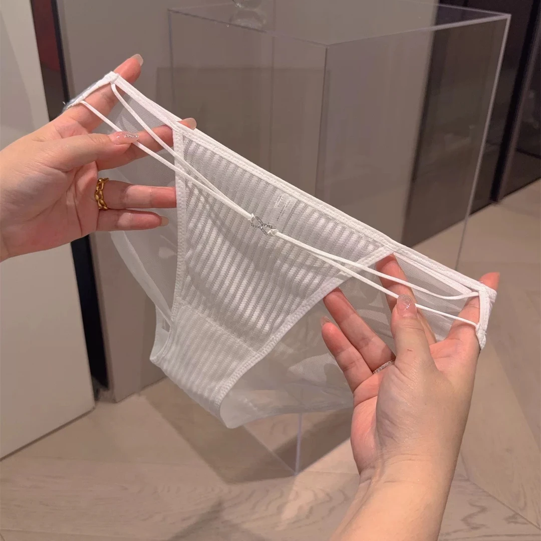 细带缠人~性感蕾丝内裤纯欲高开叉内裤女生纯棉底裆低腰女三角裤