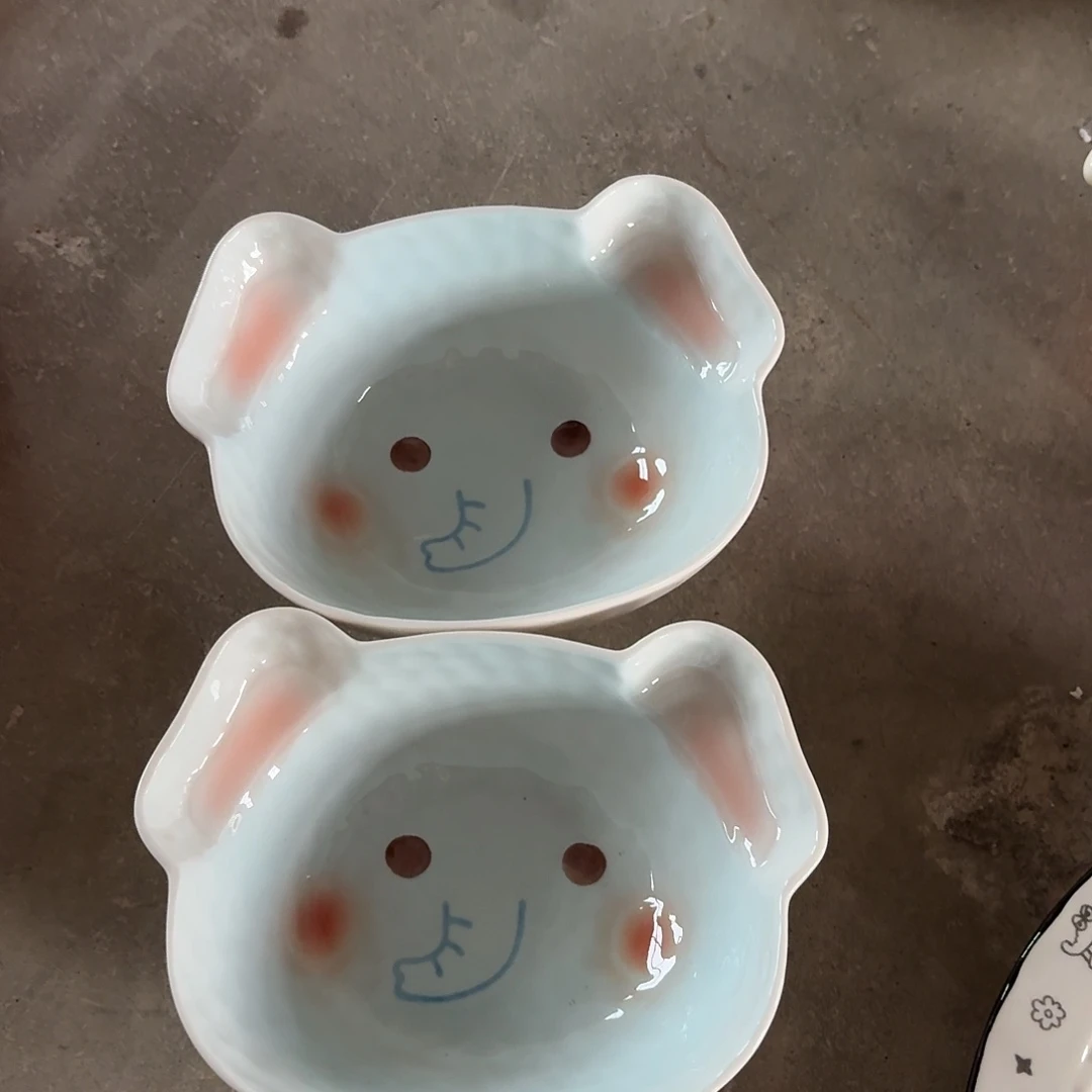 搪瓷正品大象米饭碗两个