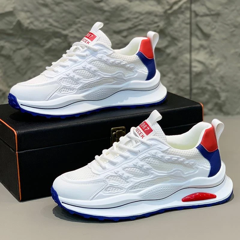 2025夏季男士新款时尚潮流面透气运动休闲小白鞋增高阿甘老爹鞋子