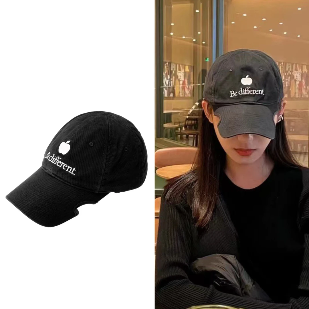全新未使用 Balenciaga/巴黎世家 苹果刺绣logo 黑色鸭舌帽 帽子