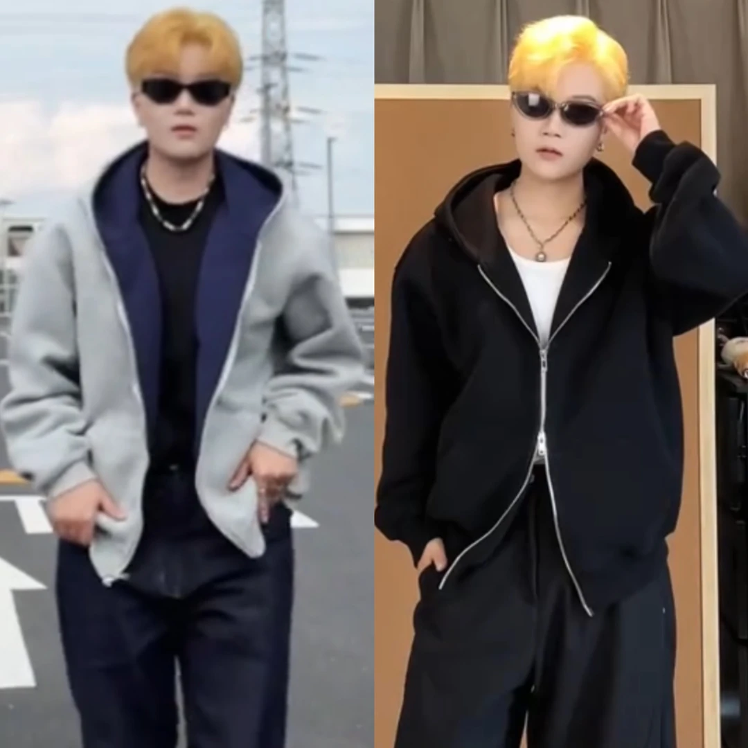 【早秋新款】连帽开衫外套短宽版型百搭宽松春秋ins