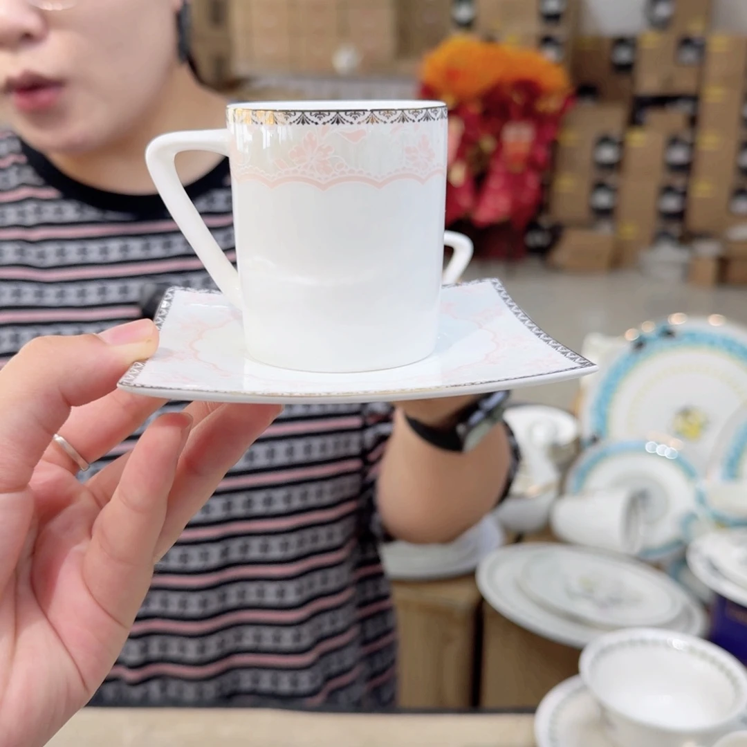 骨瓷高骨110ml咖啡杯碟2套（4件）