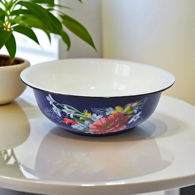 30cm搪瓷珐琅盆搪瓷盆和面盆猪油盆家用搪瓷盆汤盆