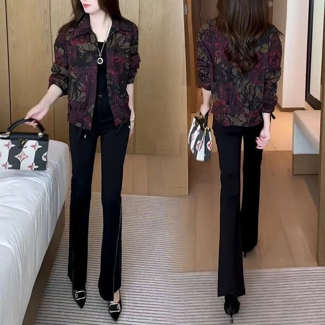 时尚小个子洋气短款外套女2025春秋新款休闲显瘦百搭减龄夹克上衣