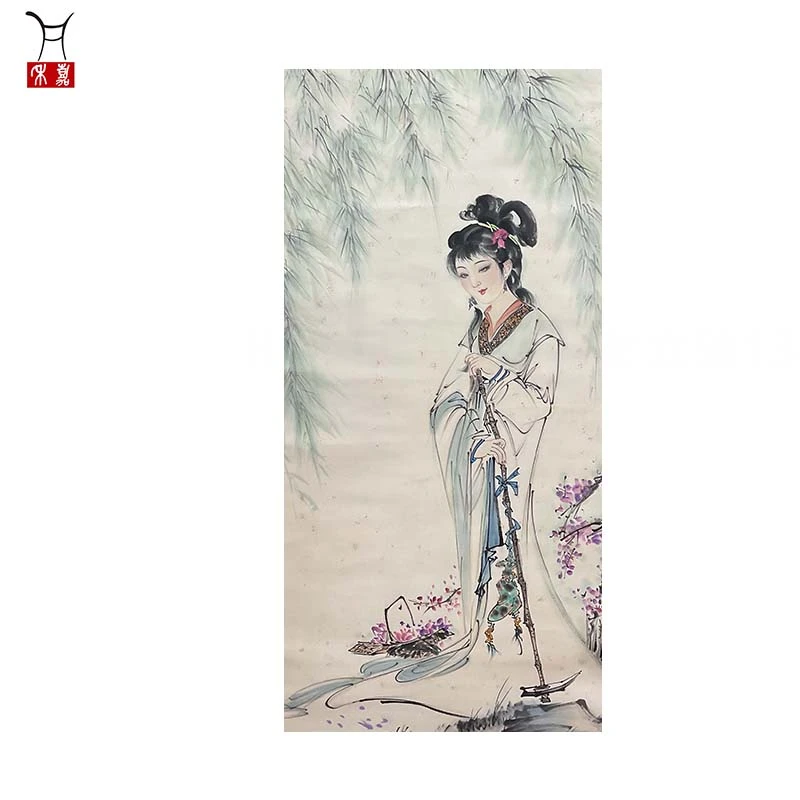 H1064仕女立轴134x67/8平尺