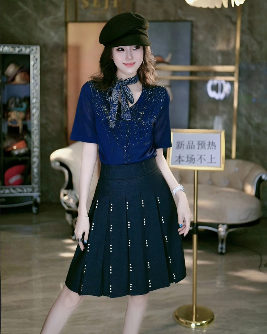 SEJI/瑟纪【浪漫定格】法式重工气质时尚百搭半裙