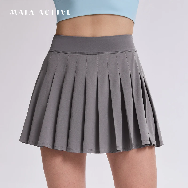 夏上新-MAIAACTIVE 百褶网球裙含运动短裤高腰A型半身裙52SK01/25
