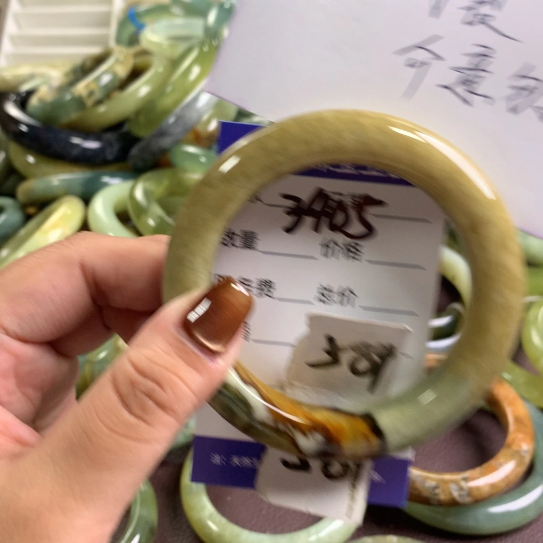 未镶嵌蛇纹石玉手镯3405
