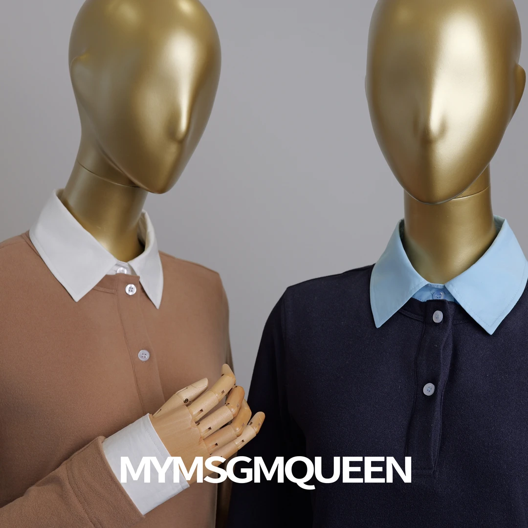 3摩尔庄园 撞色翻领假两件上衣套装的上衣