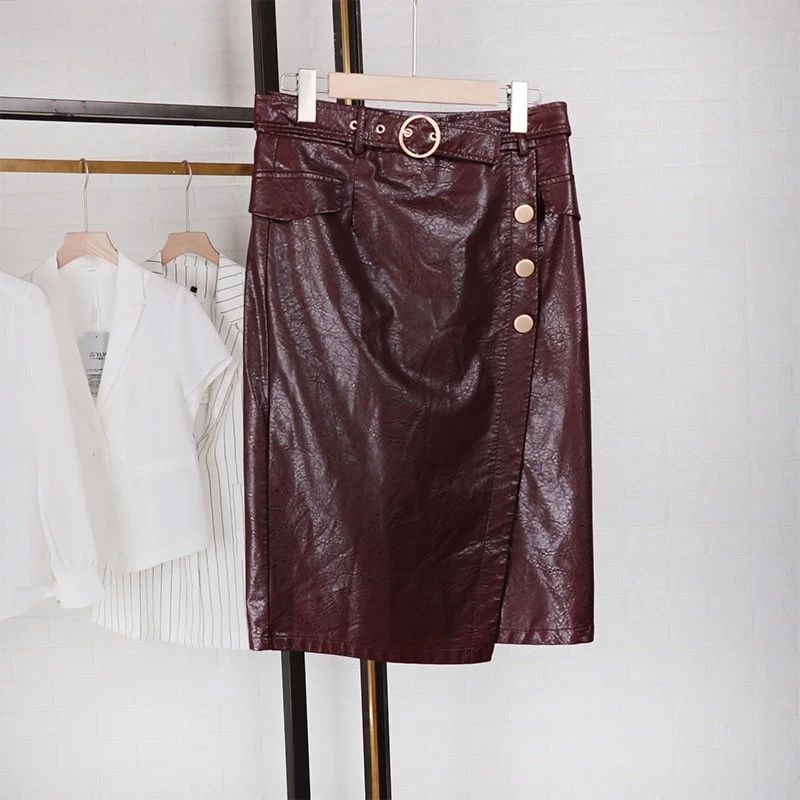 【HB2】时尚半身减龄修身皮半裙