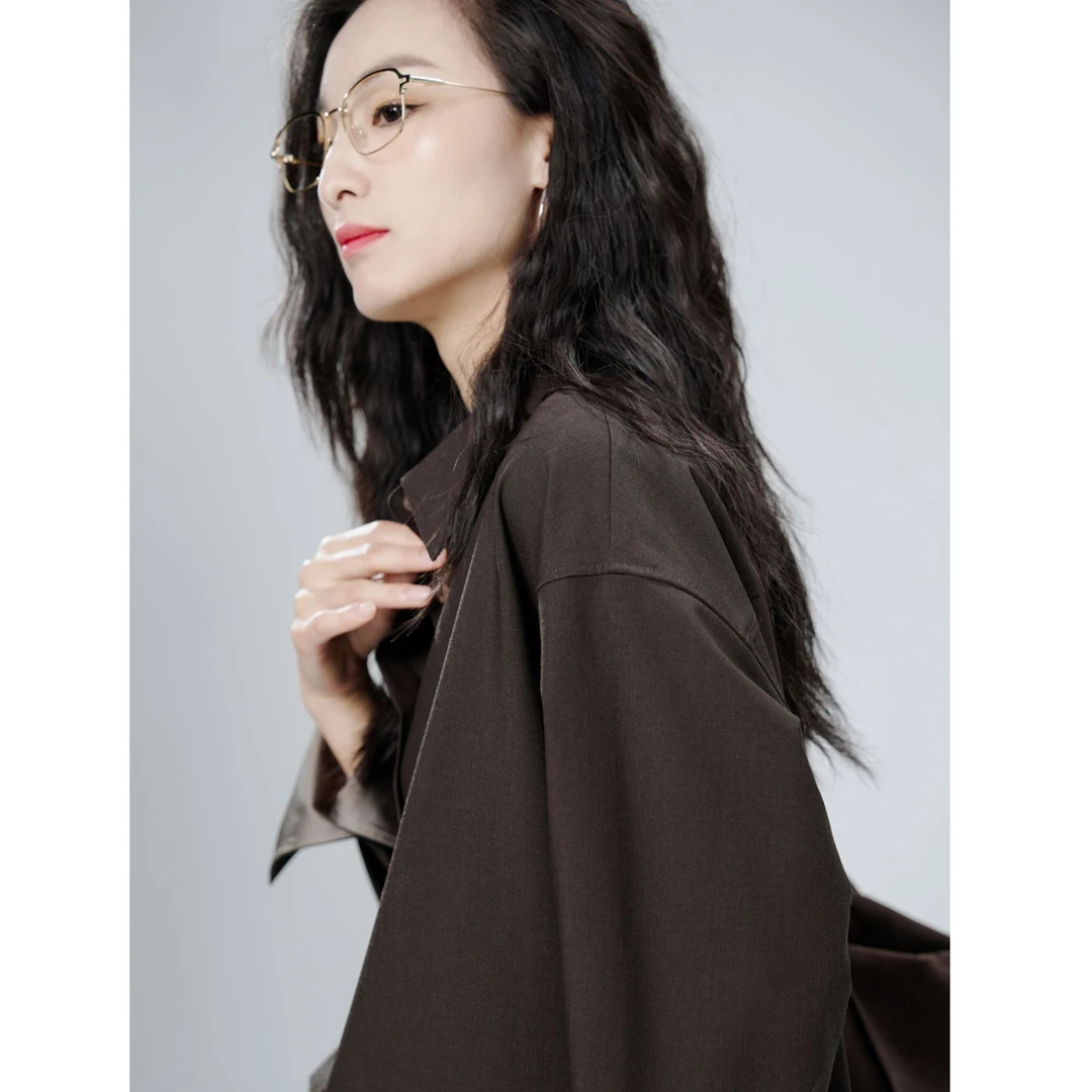 初棉【秋日撞色新】含羊毛袖口撞色抗皱柔软经典翻领衬衫367604007