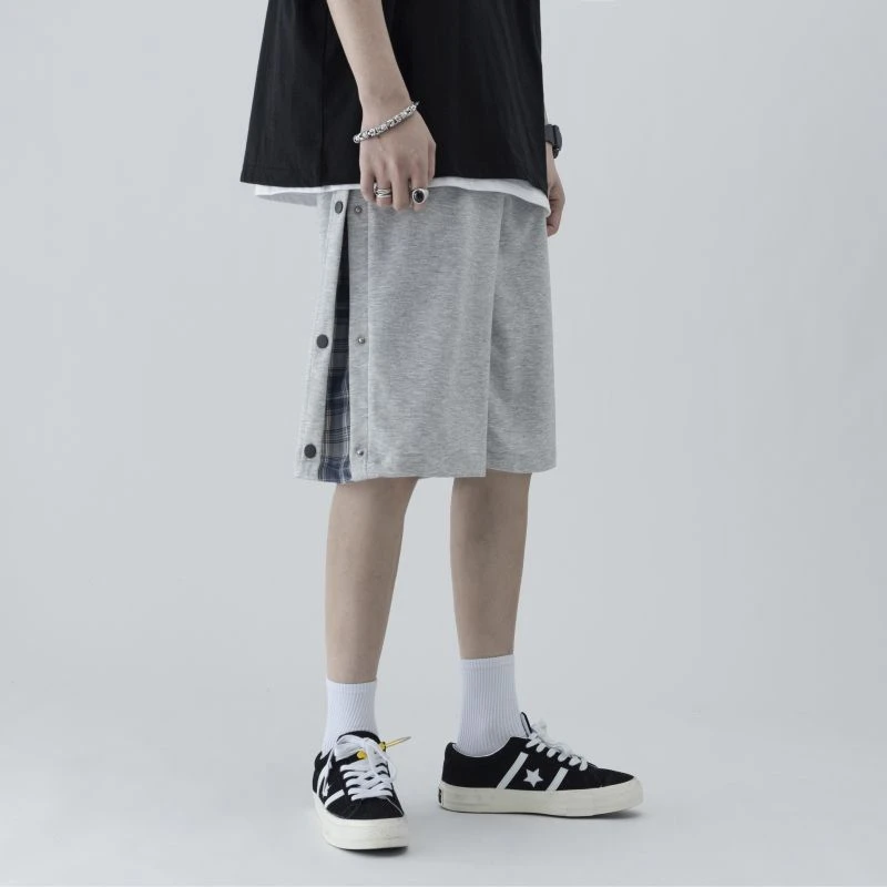 高街腰果花短裤男夏季ins潮牌宽松直筒排扣裤外穿篮球运动五分裤