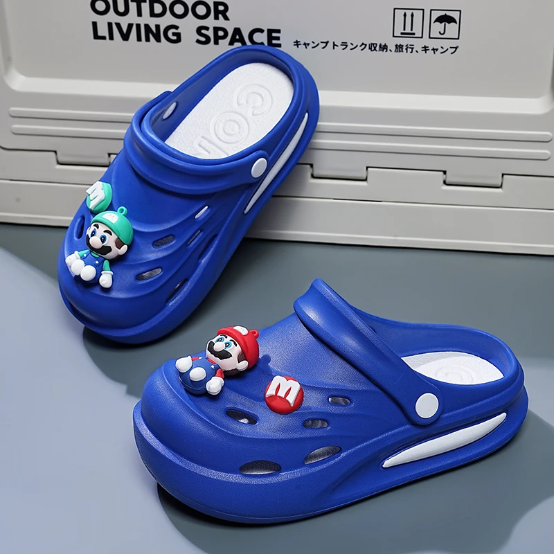 男女童夏季拖鞋厚底小孩居家凉拖沙滩洞洞鞋透气洞洞鞋防滑外穿