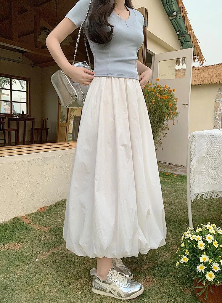 梨形福音!云朵花苞半身裙有口袋春夏甜美设计感蓬蓬裙遮肉显瘦