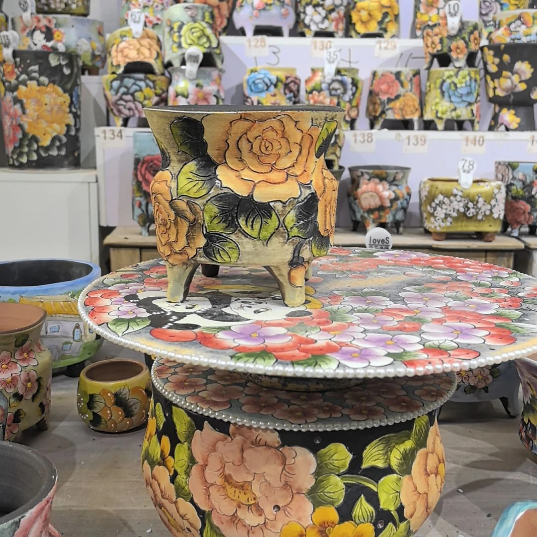 红泥花盆?**颜景德镇陶瓷