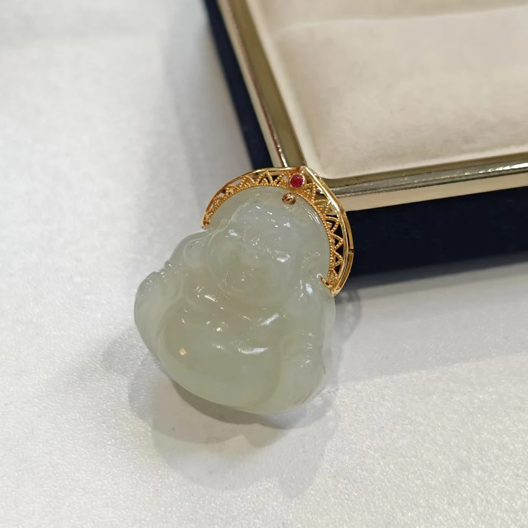 【小池专属】18K和田玉佛公吊坠 25*24*10* SRZC065