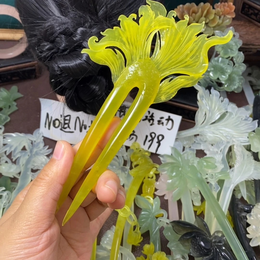 蛇纹石玉未镶嵌发饰