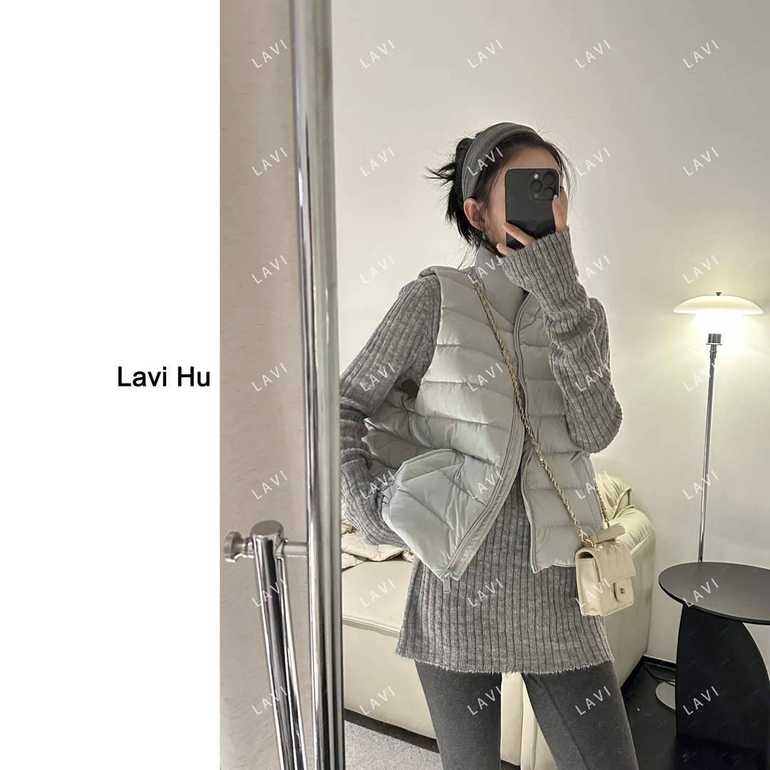 闲日布拉克 韩系休闲轻薄时尚百搭拉链马甲羽绒服L309