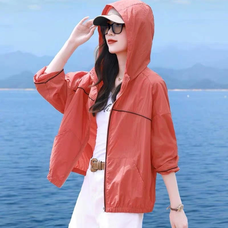 轻薄时尚防晒衣女夏季2025新款洋气棒球服外套薄款透气休闲防晒服