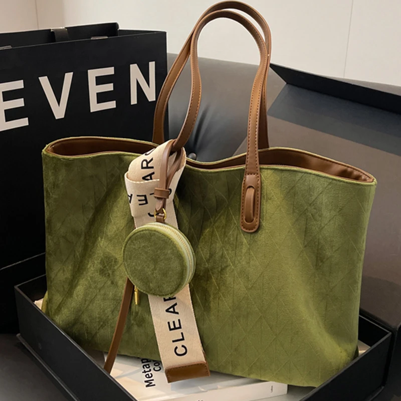 跨境bag复古大容量2025新款高级百搭休闲单肩上班通勤托特包包女