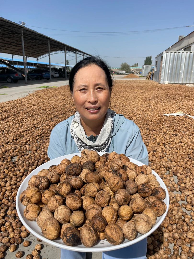 新疆阿克苏185纸皮核桃（原生态  不清洗  不加工 外皮黑嫌弃勿拍）