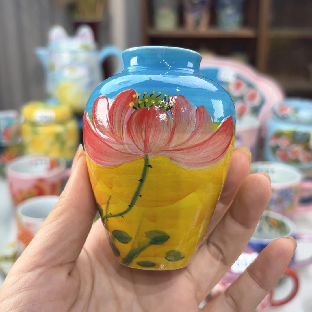 景德镇手绘高温釉下彩陶瓷茶具
