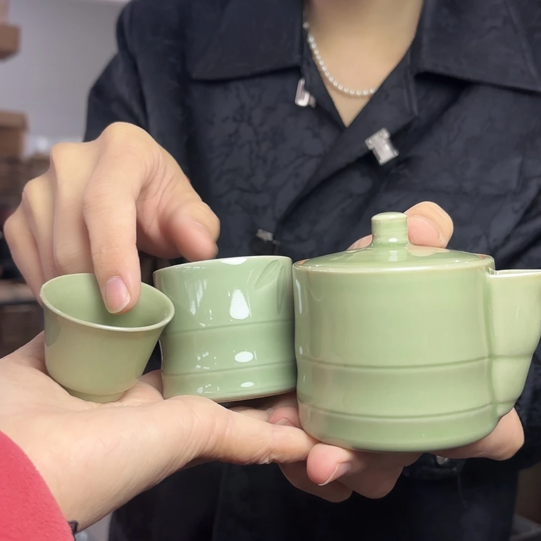 龙泉云间青瓷小米茶器