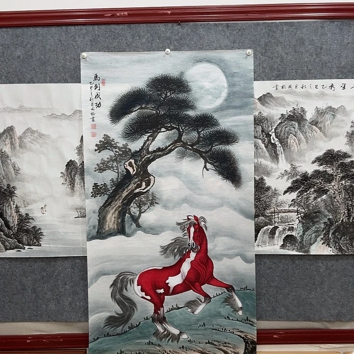 国画手绘国画马到成功