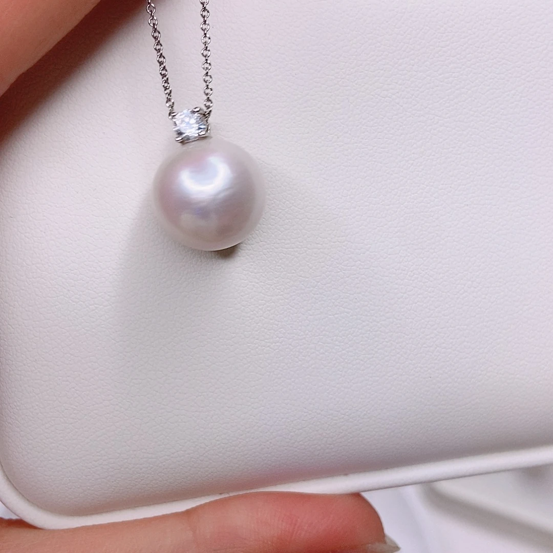 淡水珍珠吊坠(不含链)银S925镶嵌
