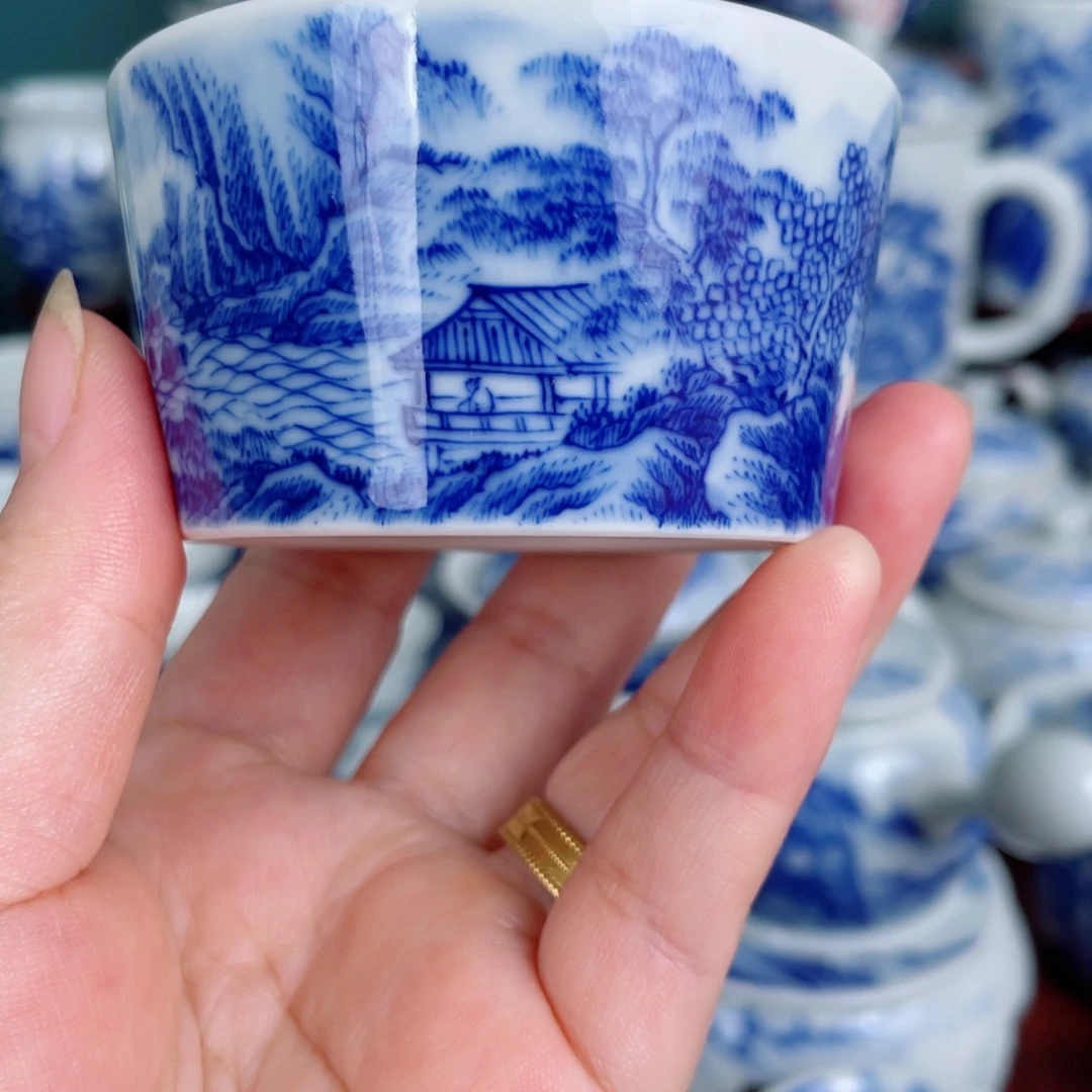 萍***逢陶手工手绘青花、青花