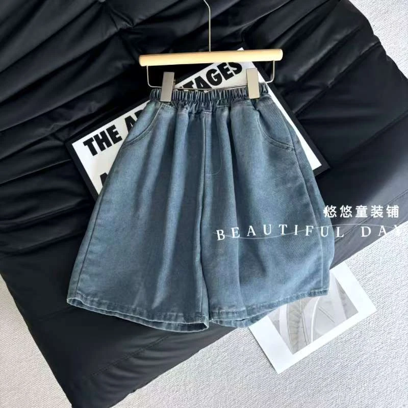 女童牛仔七分裤夏2025新款款中大童薄款裤子儿童夏装短裤女孩长裤