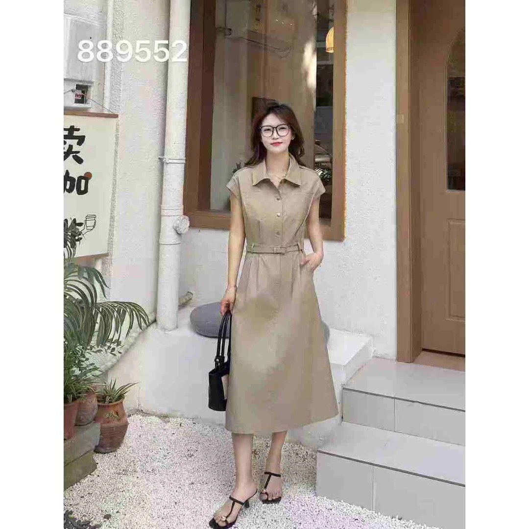 时尚套装无袖拼接侘寂风甜辣千金风度假风美式江南风夏季显瘦裙子