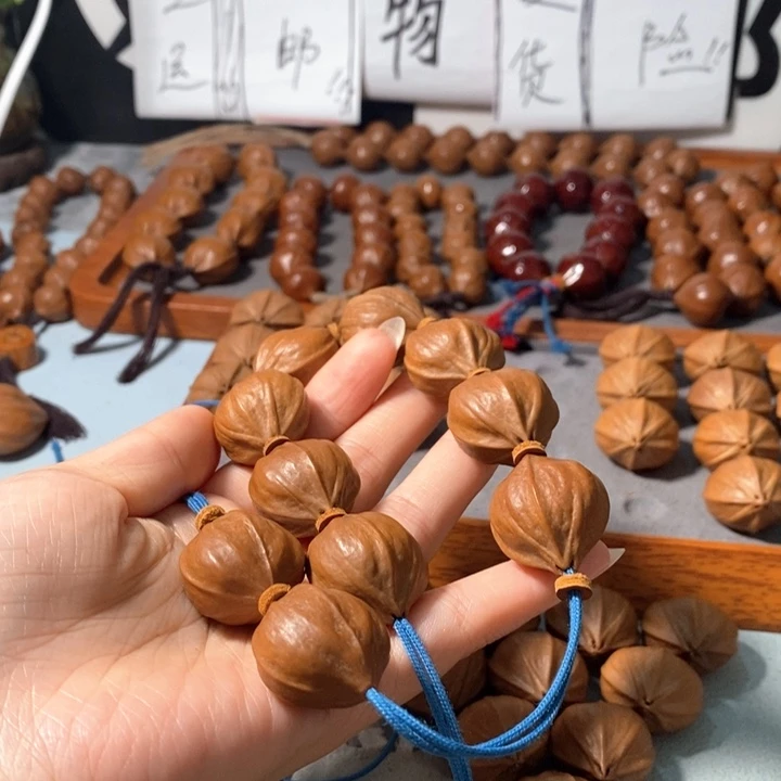 手串橄榄核6232精品4花老树王蒜头铁核9+1颗