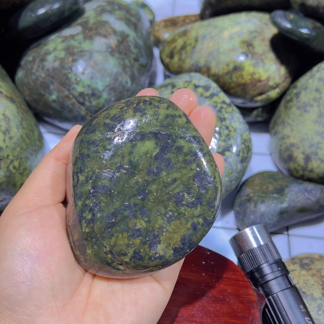 合金蛇纹石玉西藏藏玉药王石文**桃