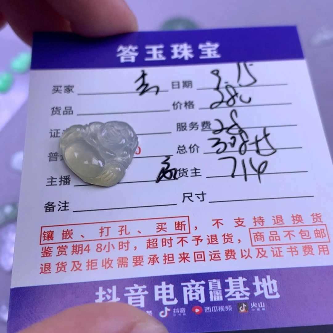 颈饰未镶嵌翡翠丢***?