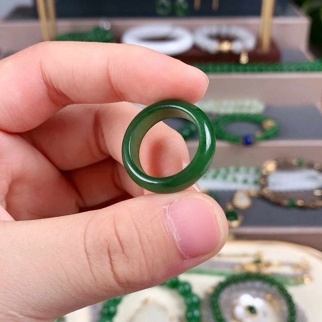 银S925镶嵌戒指和田玉倔***坑