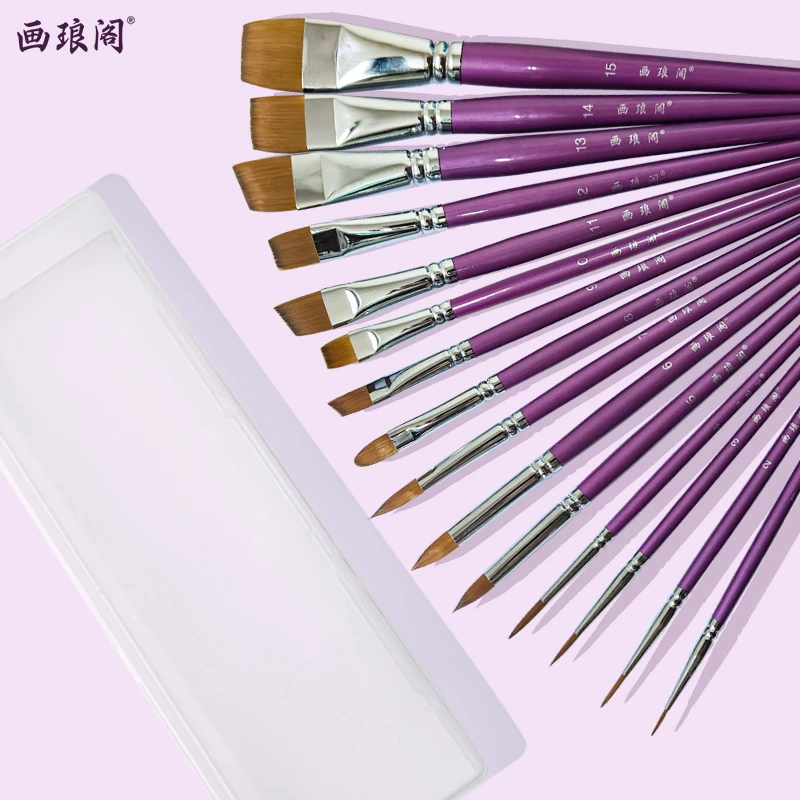 画琅阁儿童面部彩绘15支彩绘师专用笔刷套装笔毛柔软不分叉流畅
