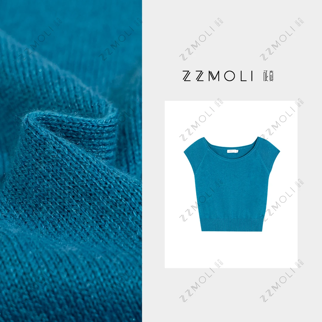 ZZMOLI新款大U领针织短袖T恤时髦洋气女生韩系ins衣服ZBY78113