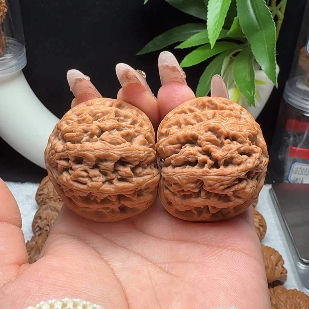 好***.把件文玩核桃45边肚同尺球筋55.9克0.6克差