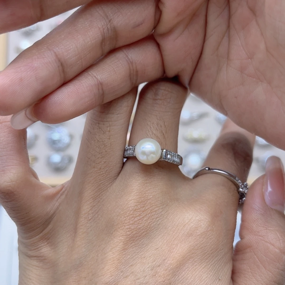 A***左戒指淡水珍珠合金