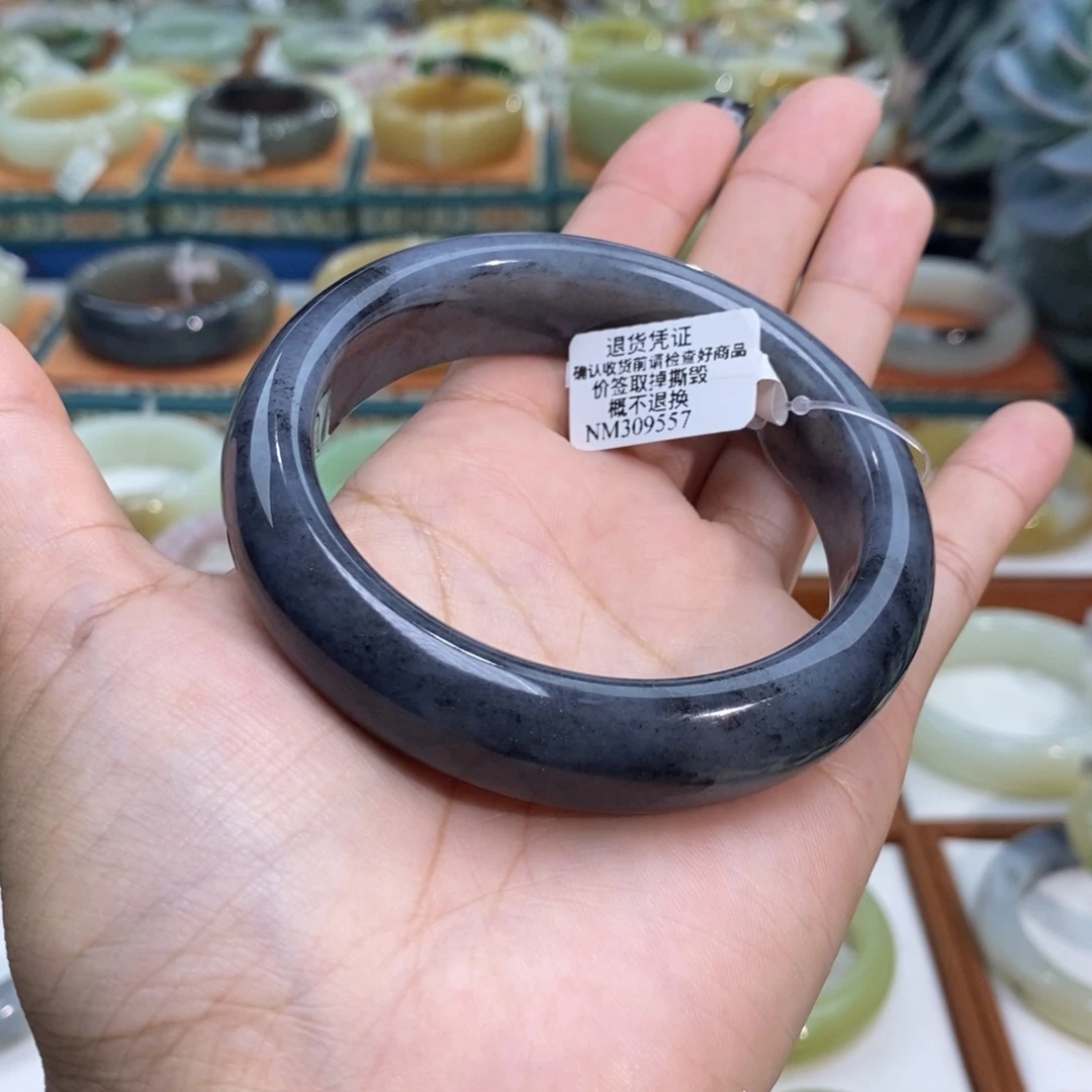 和田玉未镶嵌手镯和田玉籽青花5960