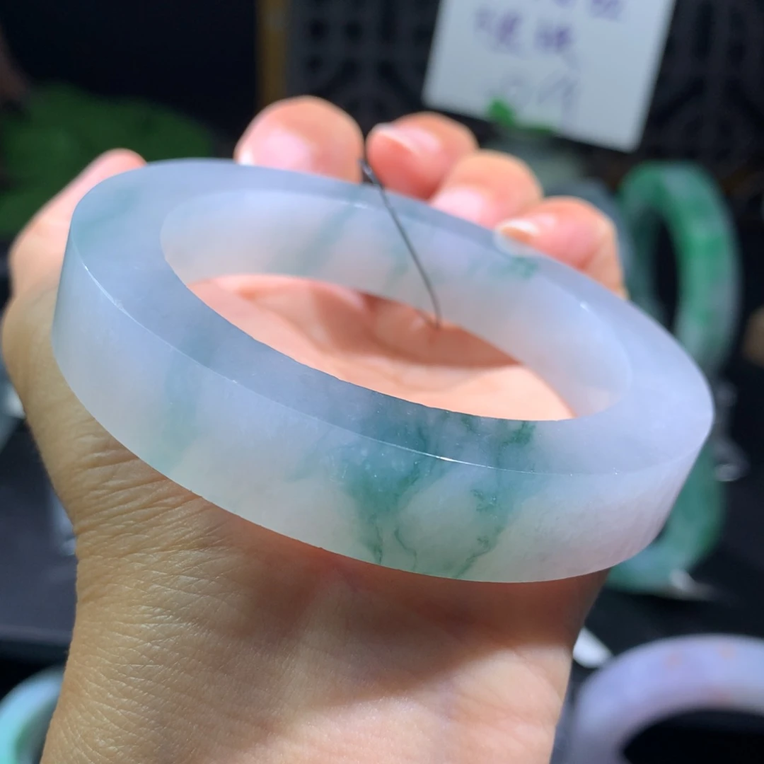 定制翡翠冰蓝花57-61未镶嵌