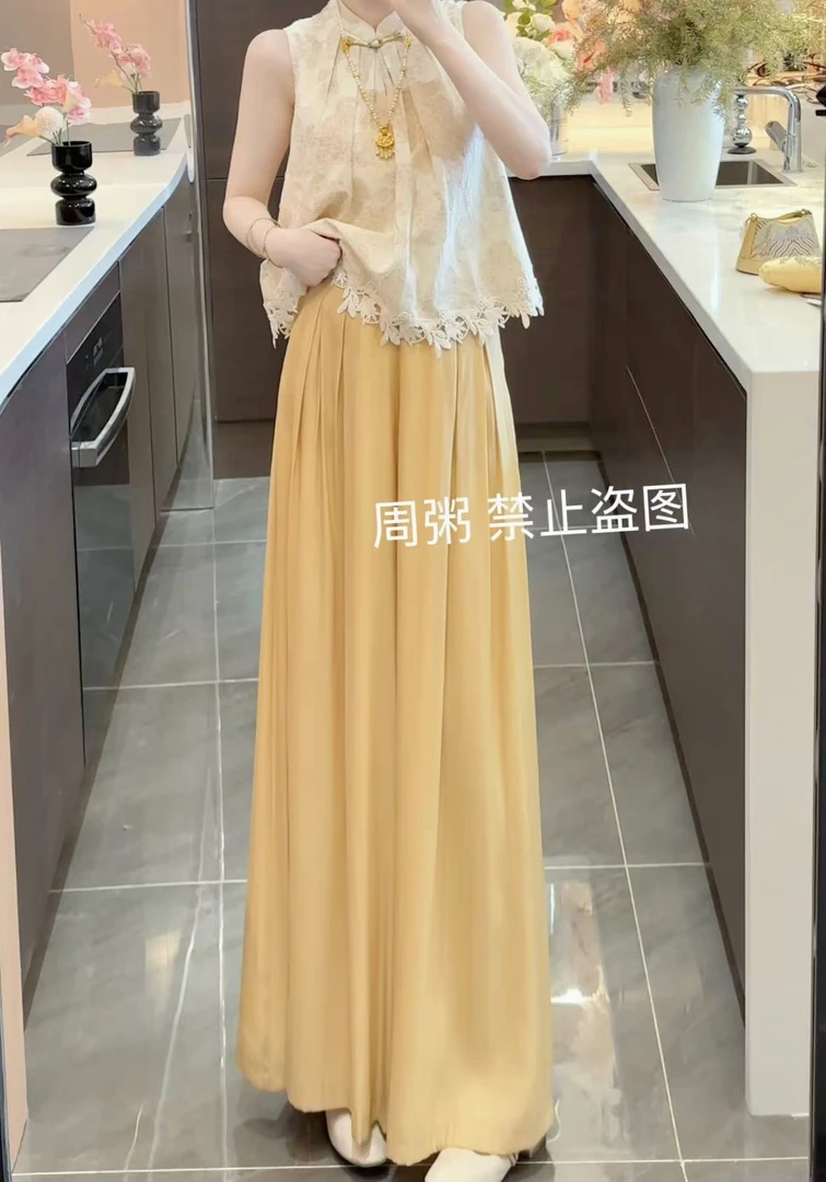 【周粥】【书意裤】2025新款夏季禅意风气质素雅休闲裤预JJC5TZ2167