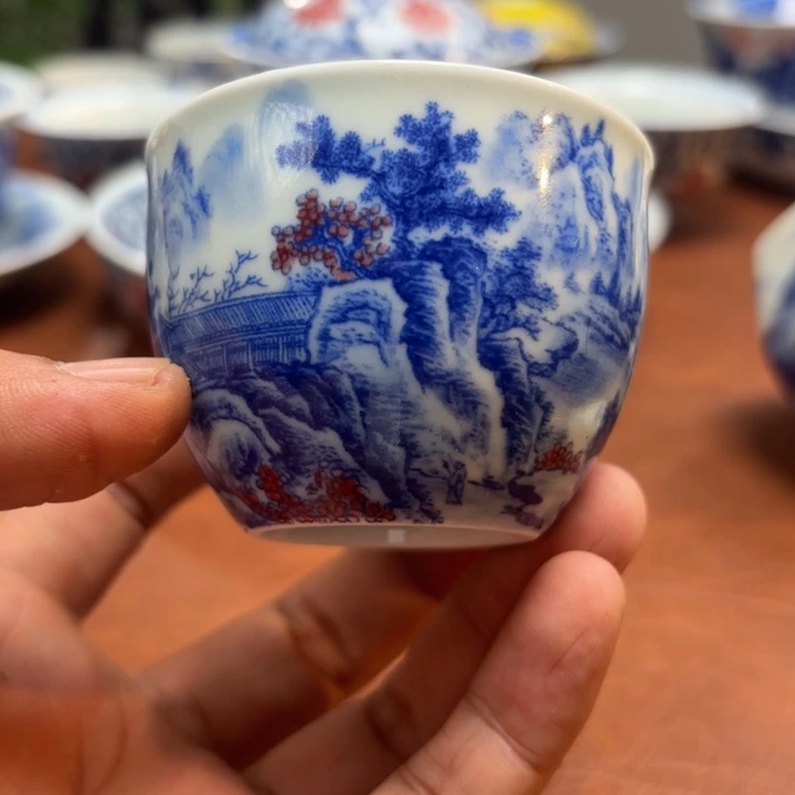 摆件山水缸杯景德镇发货