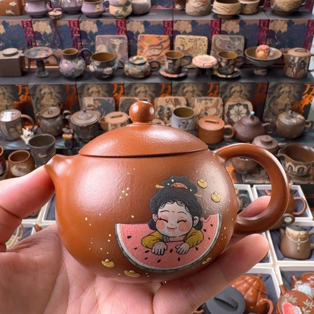 茶壶紫砂200ml原矿精工半手