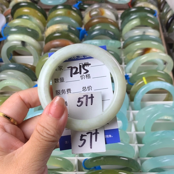 未镶嵌蛇纹石玉手镯7215