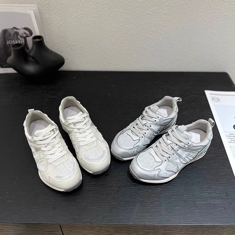 小个子4cm内增高德训鞋女2025夏季新款运动女休闲时尚系带登山鞋