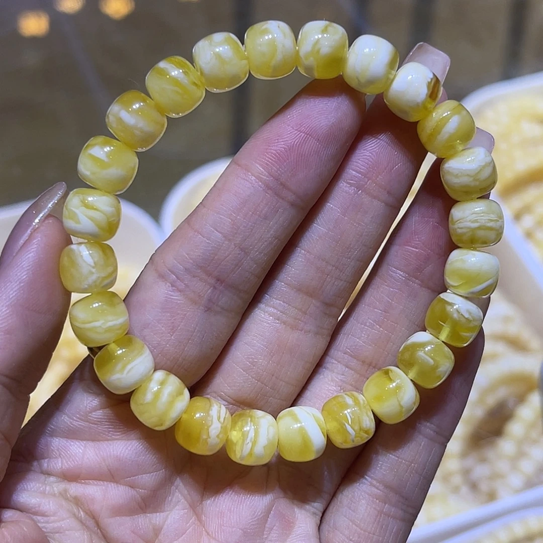 琥珀未镶嵌手链蜜蜡手串9.2